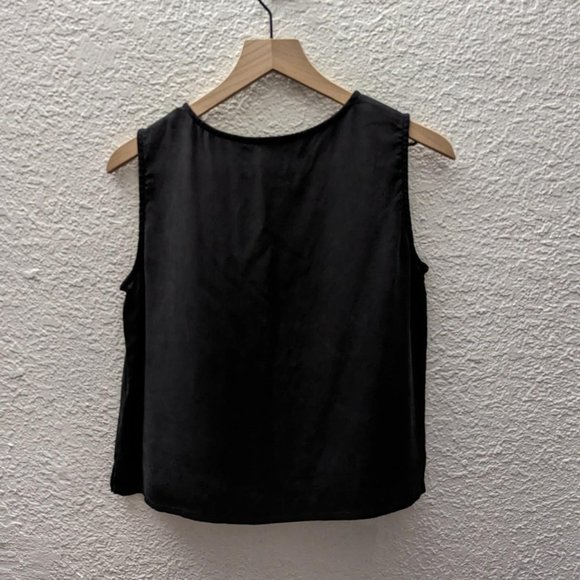 Eileen Fisher black silk tank top - Picture 2 of 4